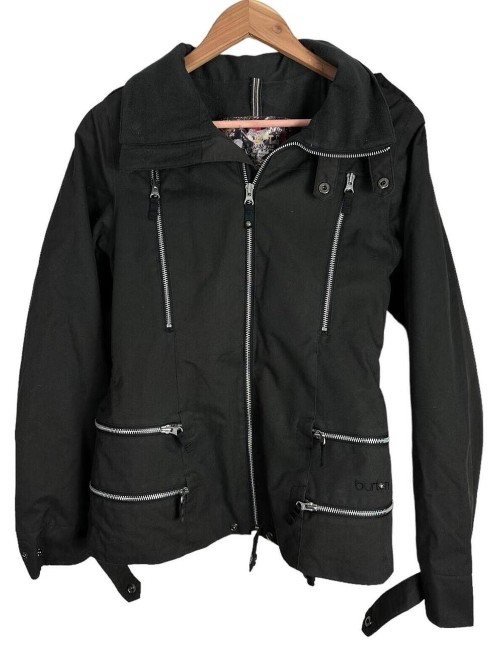 Black Burton Dryride Elevation Womens Snowboard Ski Jacket Sz Medium Zip Pockets
